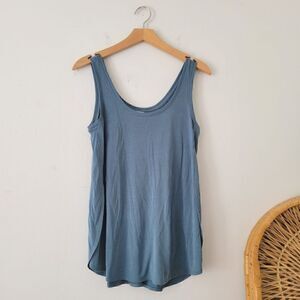 Old Navy Modal Sueded Tulip Tank River Of Dreams Small Blue